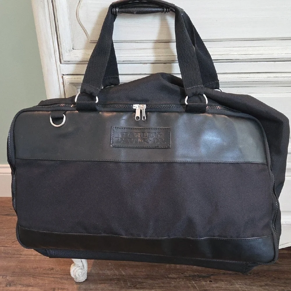 Harley-Davidson Black Dufflebag Canvas And Faux Leather 22